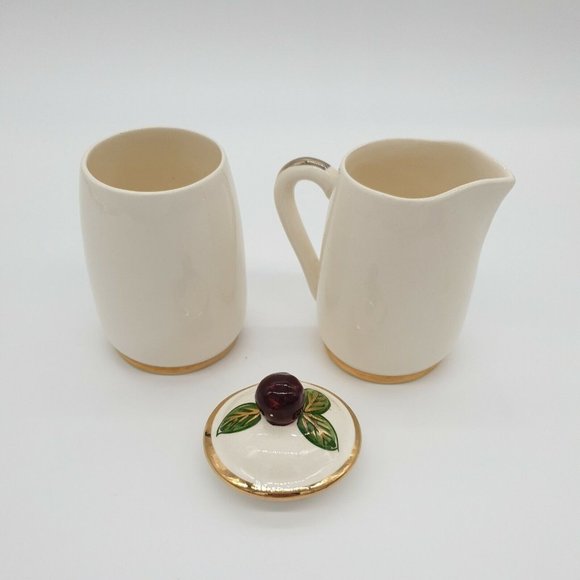 Creamer Jam Sugar Jar Vintage Knotts Berry Farm Buena Park CA Hand Painted Berry - Picture 6 of 12